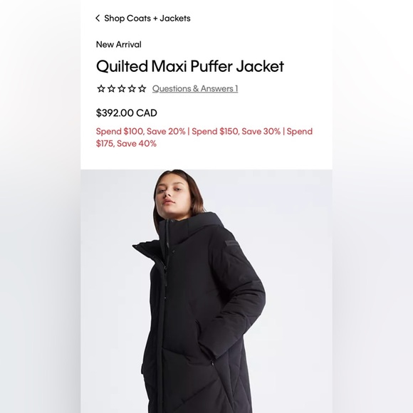 Black Quilted Maxi CK Women Puffer Jacket - Picture 2 of 5
